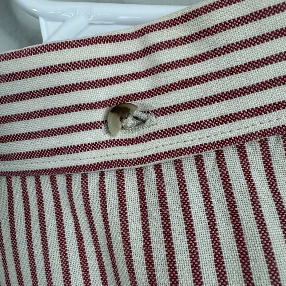 Ben Sherman‎ blouse Large Red white stripes button-up Pocket short sleeve - Picture 3 of 6